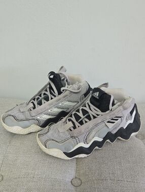 adidas Gray and Black Chunky Wave Sneakers